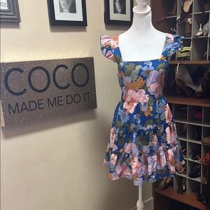 Floral Dress with Ruffle Sleeves